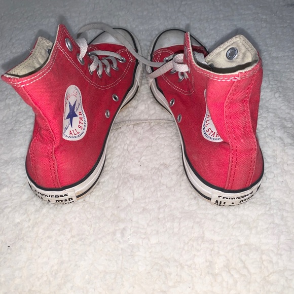 Red High-Top Converse - Picture 3 of 4
